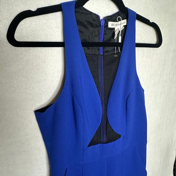 NWoT BCBGeneration Electric Blue Mesh Cutout Jumpsuit – Size 6 - Picture 5 of 11